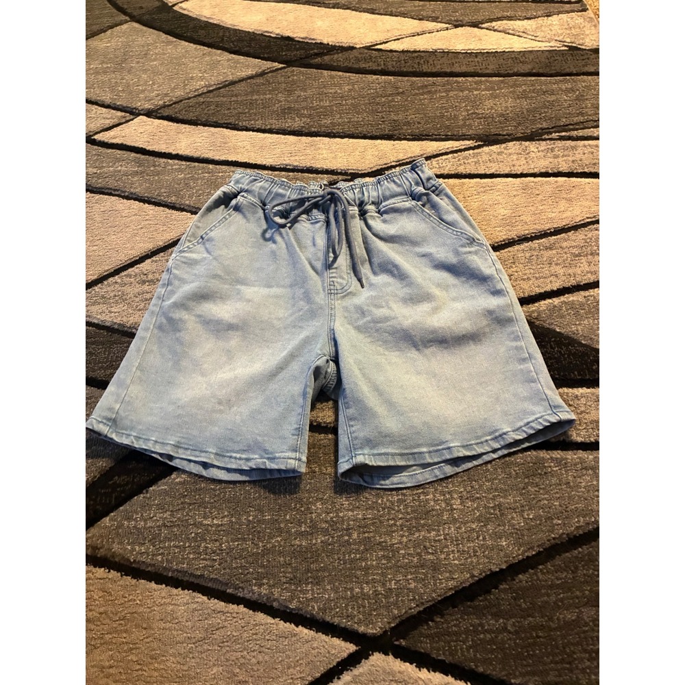Our Republic For All Light Wash Denim Drawstring Elastic Waist Shorts Medium
